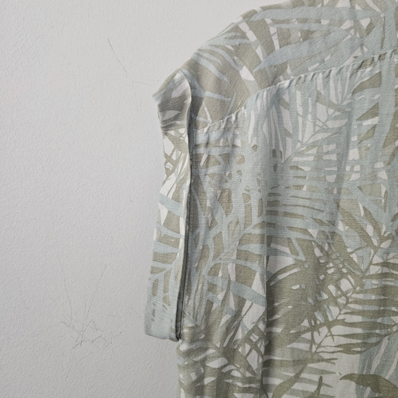 Dear John Tropical Green Linen Blend Tie Waist Dress Size S - Picture 7 of 11